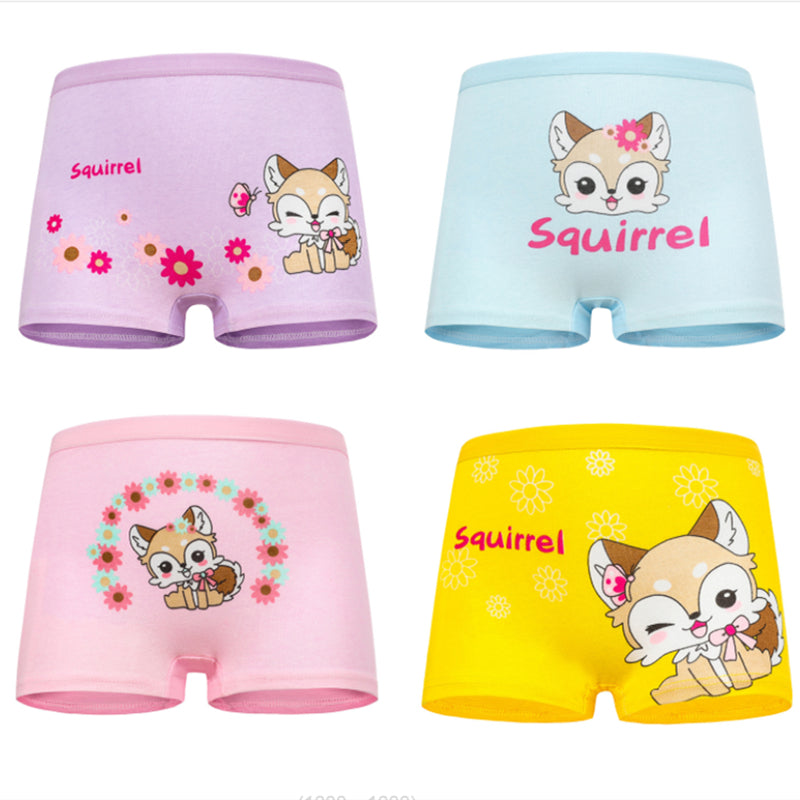 Baby Kid Girls Cotton Short Briefs Infant Underwear 4 Pieces/Lot