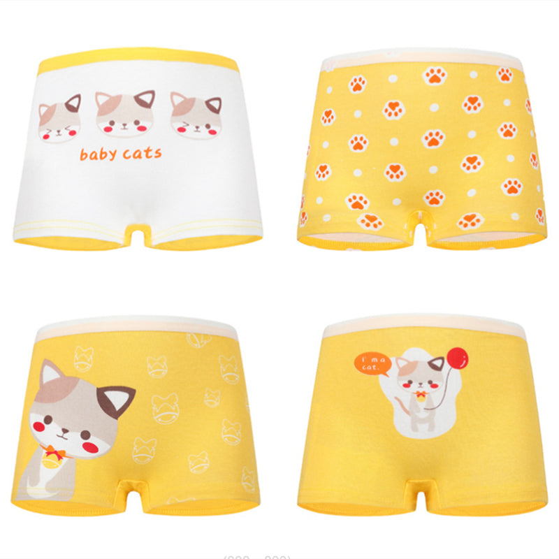 Baby Kid Girls Cotton Short Briefs Infant Underwear 4 Pieces/Lot