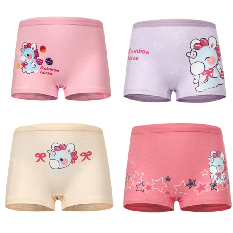 Baby Kid Girls Cotton Short Briefs Infant Underwear 4 Pieces/Lot