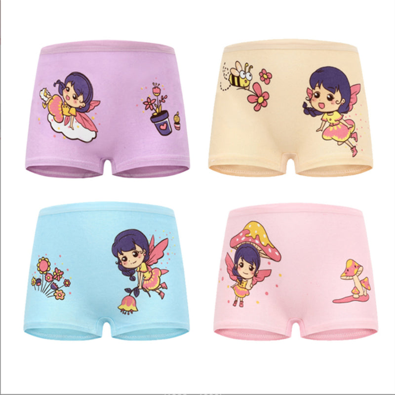 Baby Kid Girls Cotton Short Briefs Infant Underwear 4 Pieces/Lot