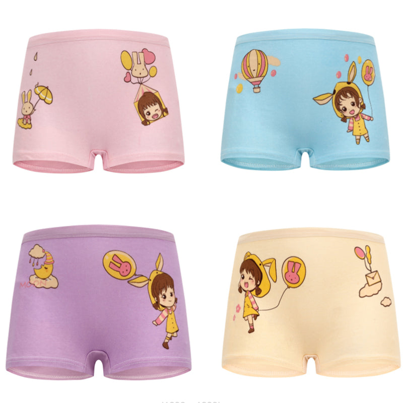 Baby Kid Girls Cotton Short Briefs Infant Underwear 4 Pieces/Lot