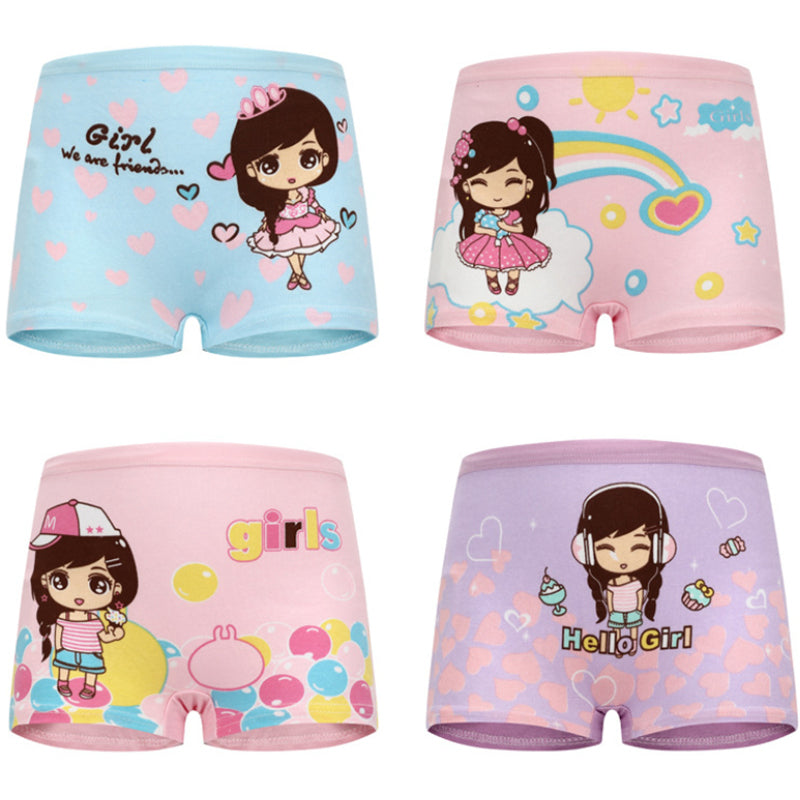 Baby Kid Girls Cotton Short Briefs Infant Underwear 4 Pieces/Lot