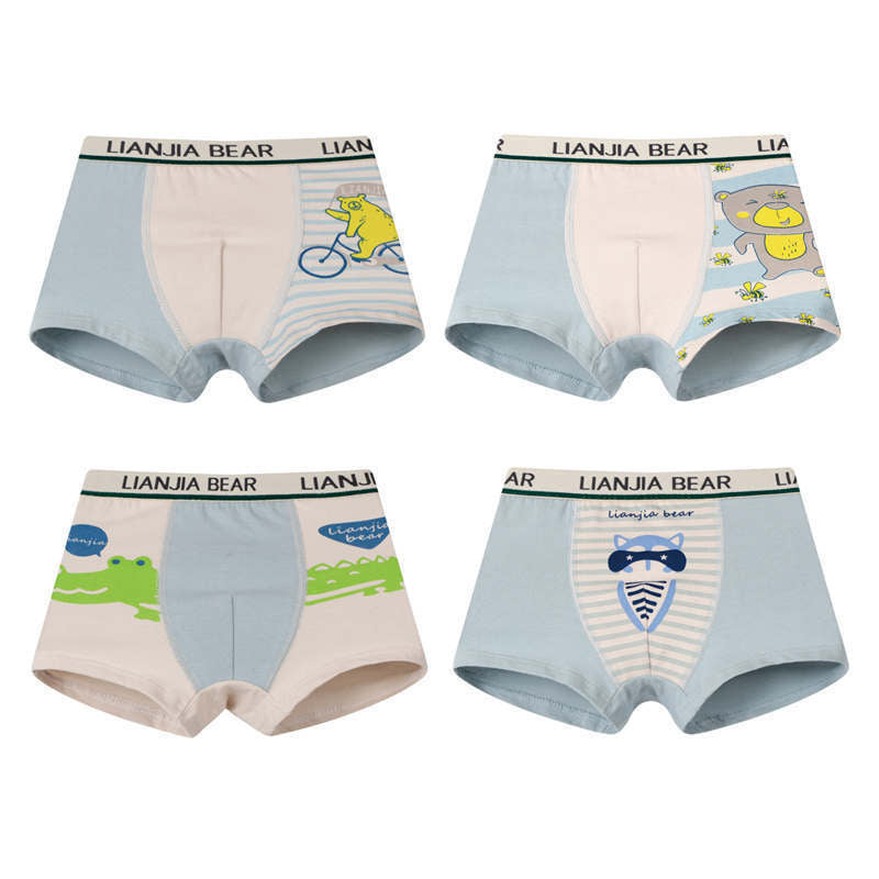 Kid Soft Cotton Boxers Underwear Shorts Cute Breathable 4 Pieces/Lot