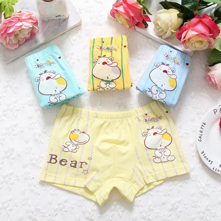 Kid Soft Cotton Boxers Underwear Shorts Cute Breathable 4 Pieces/Lot