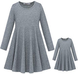 Family Matching Mother Daughter Dolls Long Sleeve Dress