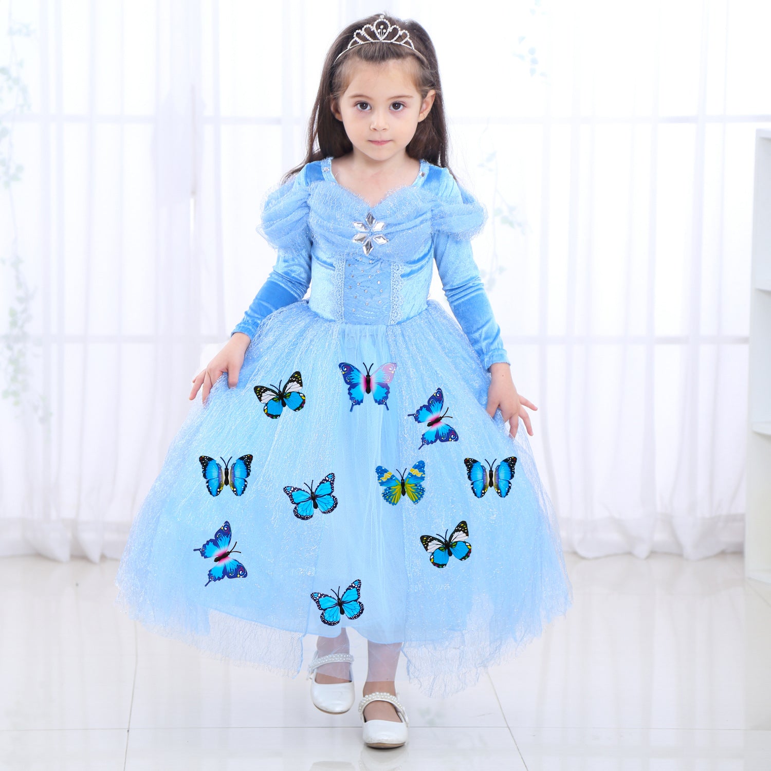 Kid Girl Christmas Cinderella Princess Dress
