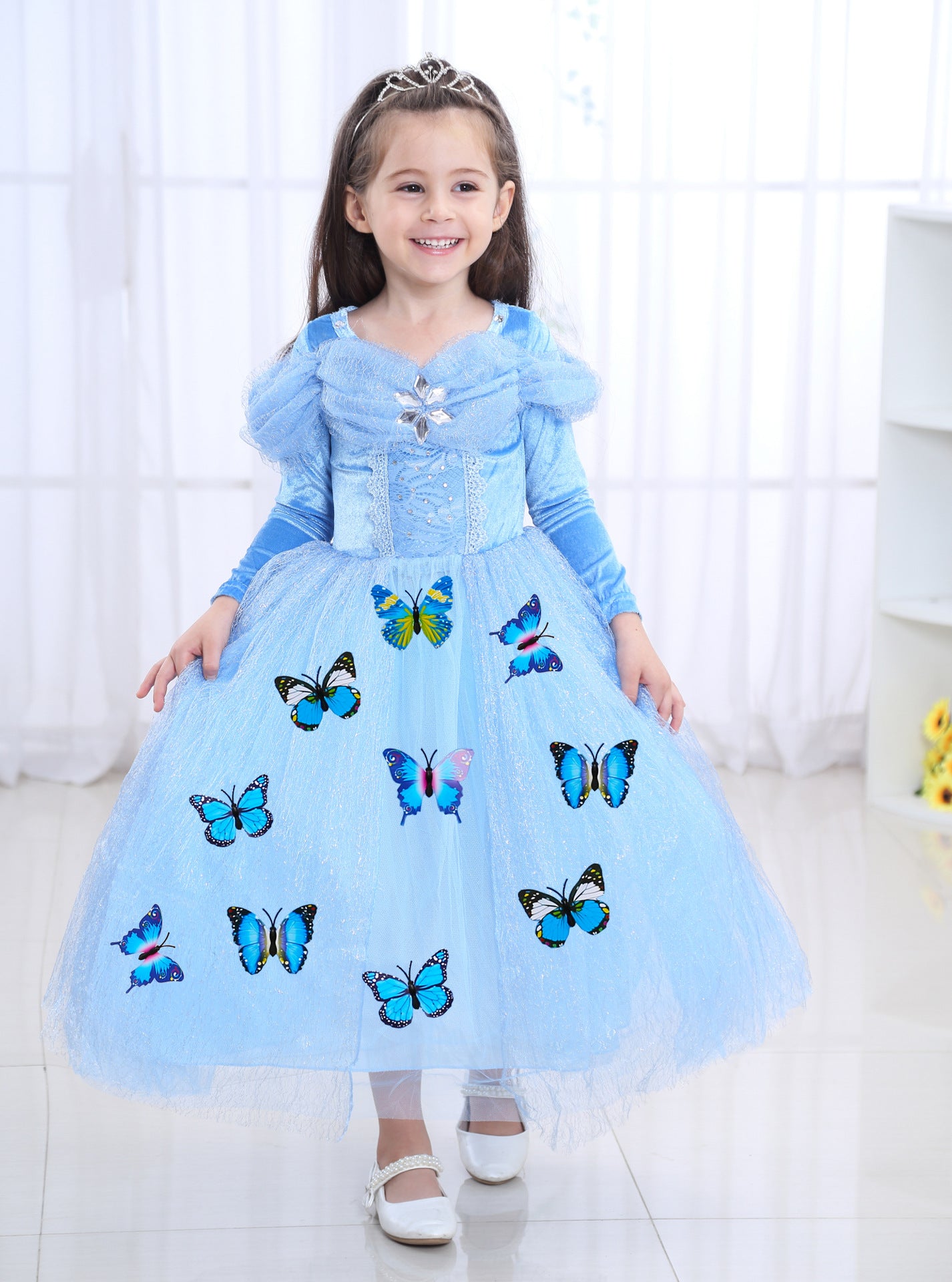 Kid Girl Christmas Cinderella Princess Dress