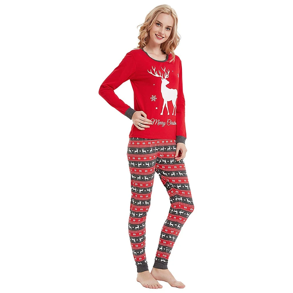 Family Matching Christmas Pajamas Adult Kids Sleepwear Nightwear