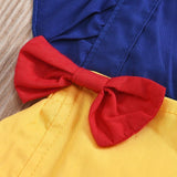 Baby Girl Fly Sleeve Patchwork Bowknot Ruffled Backless Romper 2 Pcs Sets