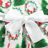 Toddler Baby Girl Santa Claus Flower Print Long Sleeve Lace Dress