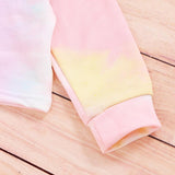 Kid Baby Girl Tie-Dyed Long Sleeve Outfits Set 2 Pcs
