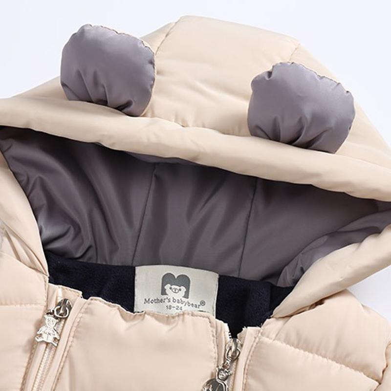 Baby Boy Girl Cartoon Bear Romper Double Zipper Snowsuit