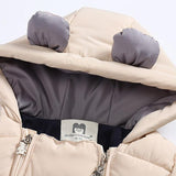 Baby Boy Girl Cartoon Bear Romper Double Zipper Snowsuit