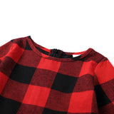 Family Matching Mommy And Me Outfits Long Sleeve Red Plaid Dress