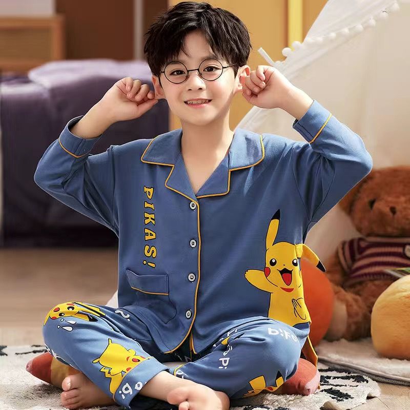 Kid Boy Home Suit Pure Cotton Long Sleeve Spring Pajamas