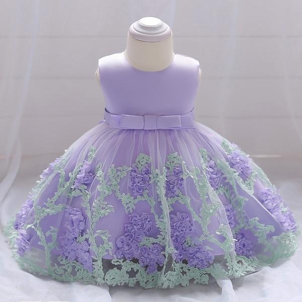 Girls Toddler 3D Flowers Birthday Party Wedding Dresses