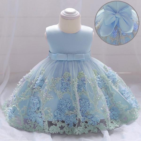 Girls Toddler 3D Flowers Birthday Party Wedding Dresses