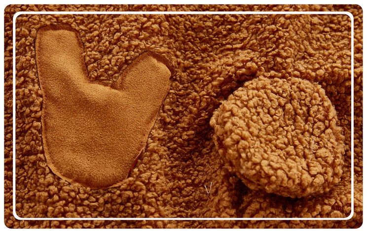 Baby Boy Warm Hazel Baby Onesie Plus Fleece Climbing Rompers