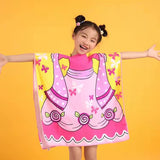 Kid Baby Cartoon Mermaid Hooded Bath Towels Cloak Quick Dry Absorbent Pajamas