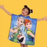 Kid Baby Cartoon Mermaid Hooded Bath Towels Cloak Quick Dry Absorbent Pajamas