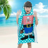 Kid Baby Cartoon Mermaid Hooded Bath Towels Cloak Quick Dry Absorbent Pajamas