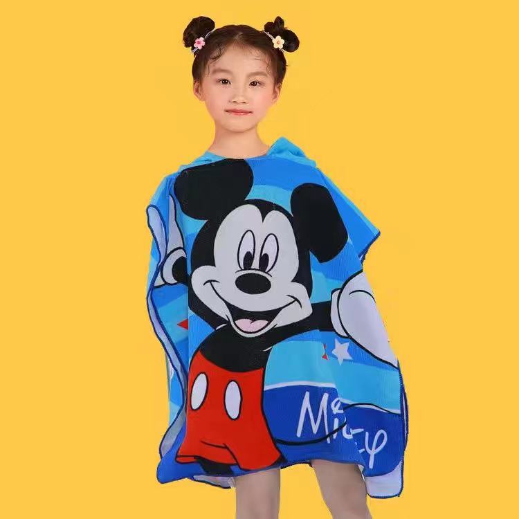 Kid Baby Cartoon Mermaid Hooded Bath Towels Cloak Quick Dry Absorbent Pajamas