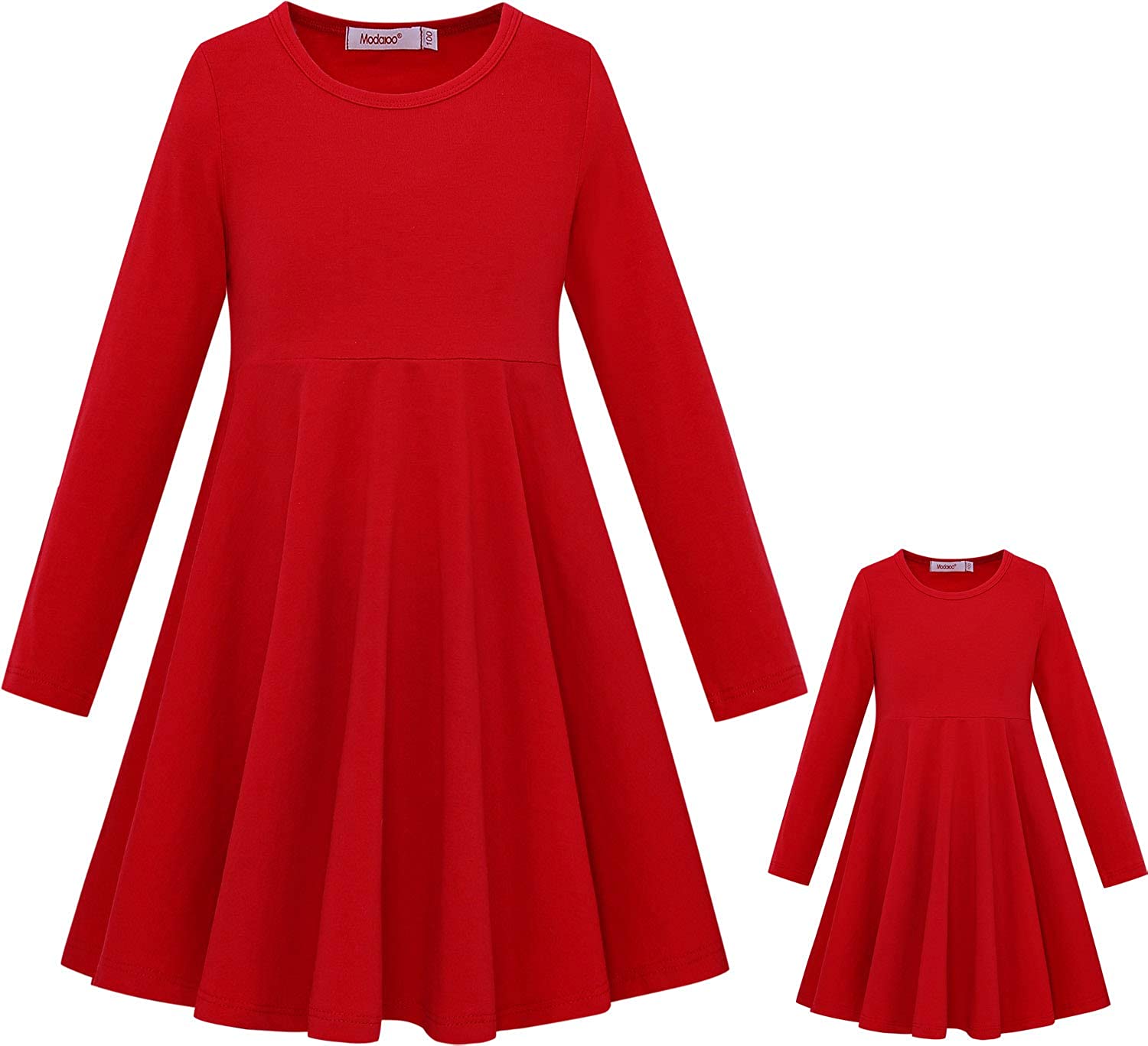 Family Matching Mother Daughter Dolls Long Sleeve Dress