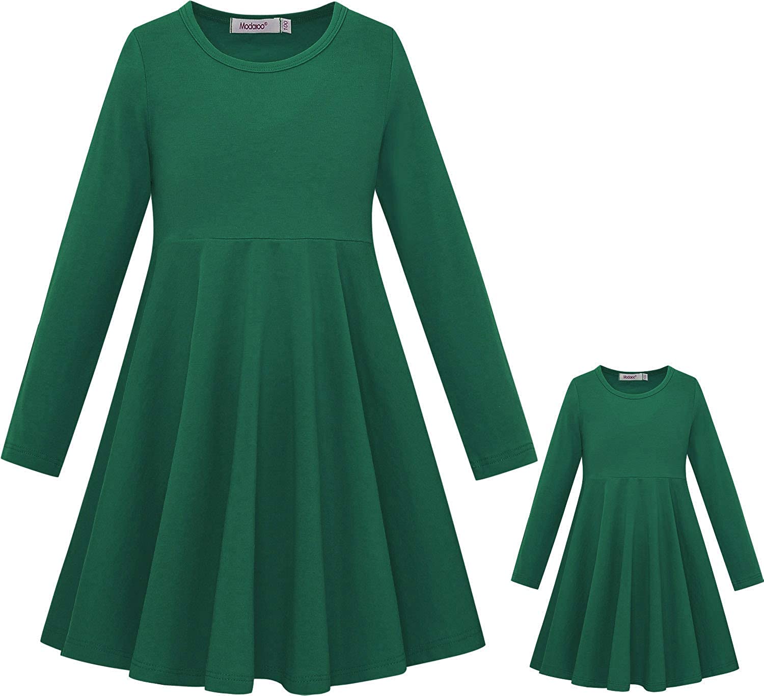 Family Matching Mother Daughter Dolls Long Sleeve Dress