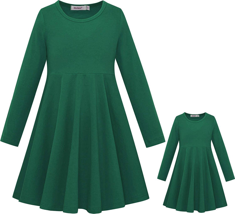 Family Matching Mother Daughter Dolls Long Sleeve Dress
