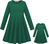 Family Matching Mother Daughter Dolls Long Sleeve Dress
