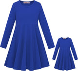 Family Matching Mother Daughter Dolls Long Sleeve Dress