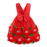 Toddler Kid Girls Flower Birthday Princess Rose Wedding Bridesmaid Dress 2-8T - honeylives