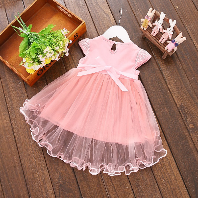 Kids Baby Girl Summer Floral Tulle Cotton Princess Party Dresses 6M-3Y - honeylives