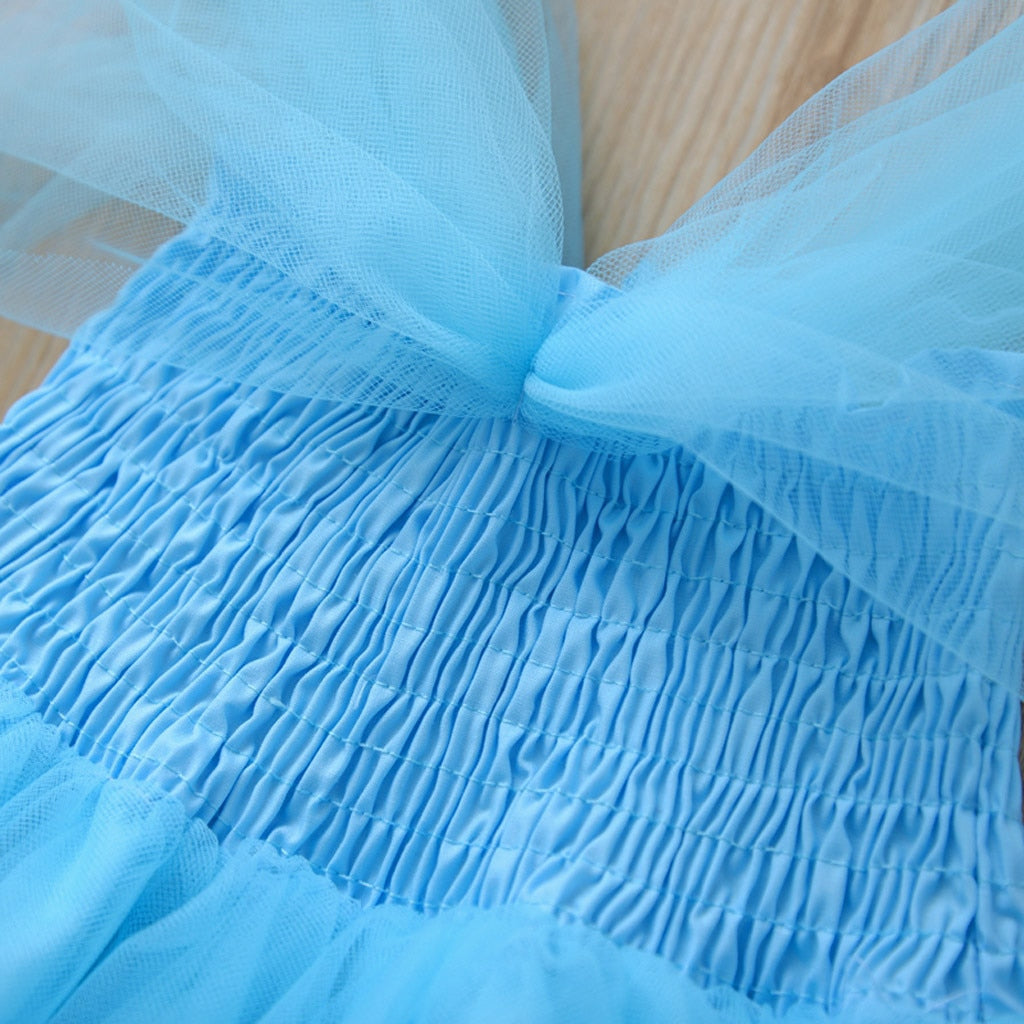 Mesh Baby Girl Princess Bridesmaid Pageant Gown Birthday Party Dress 6M-4Y - honeylives