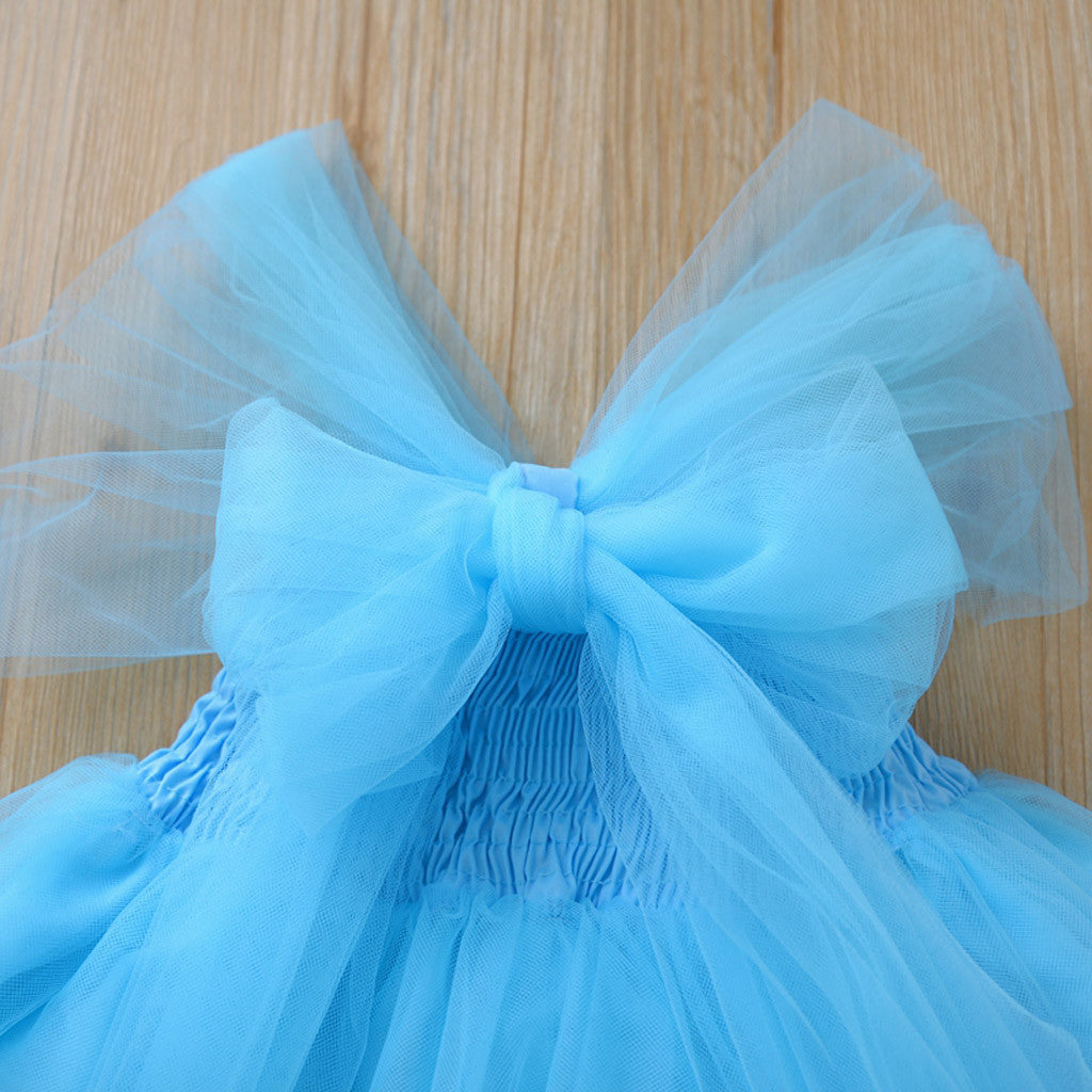 Mesh Baby Girl Princess Bridesmaid Pageant Gown Birthday Party Dress 6M-4Y - honeylives