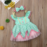 Kid Girl Princess Bow Pom Tulle Tutu Party Birthday Wedding Dress 6M-5Y - honeylives