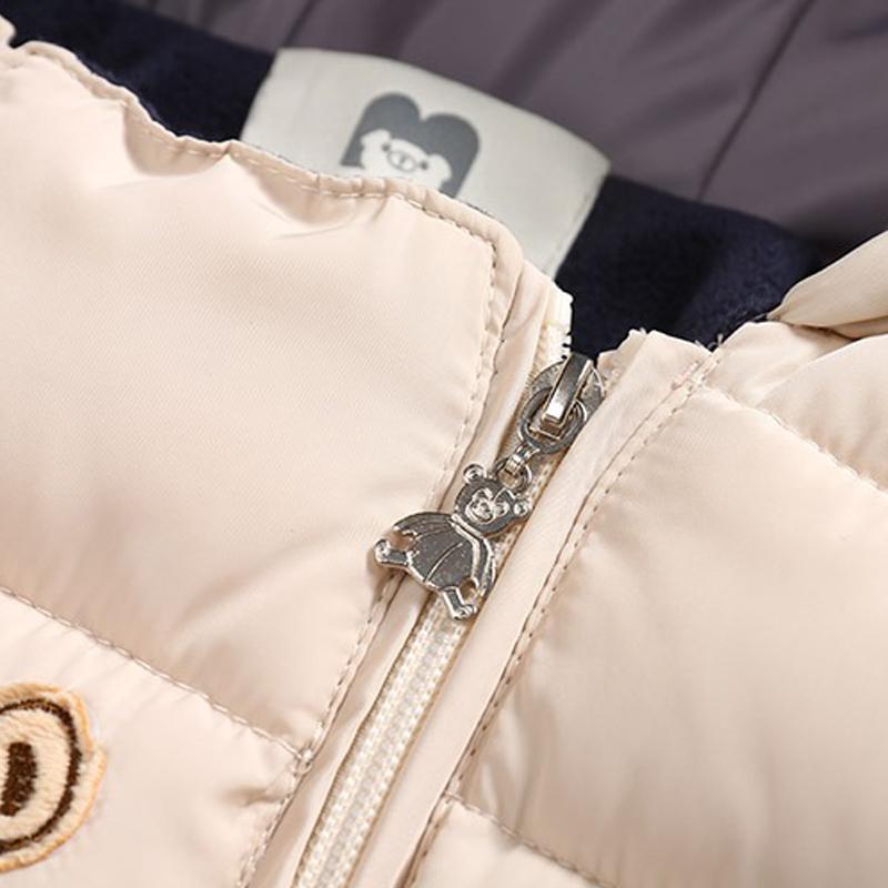 Baby Boy Girl Cartoon Bear Romper Double Zipper Snowsuit