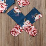 Baby Girl Long Sleeve Floral Romper Warm 2 Pcs Set