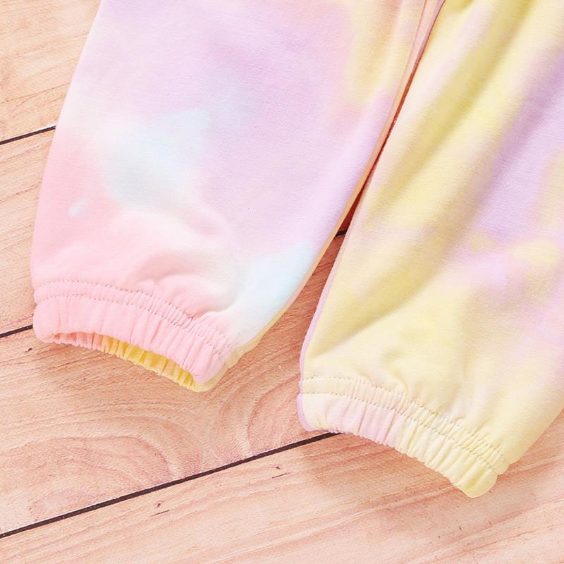 Kid Baby Girl Tie-Dyed Long Sleeve Outfits Set 2 Pcs