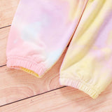 Kid Baby Girl Tie-Dyed Long Sleeve Outfits Set 2 Pcs