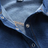 Baby Boy Girl Long Sleeve Denim Jumpsuit Oblique Romper