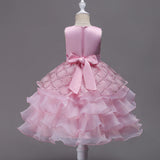 Kid Girl Princess Bodice Diamond Pompous Dresses