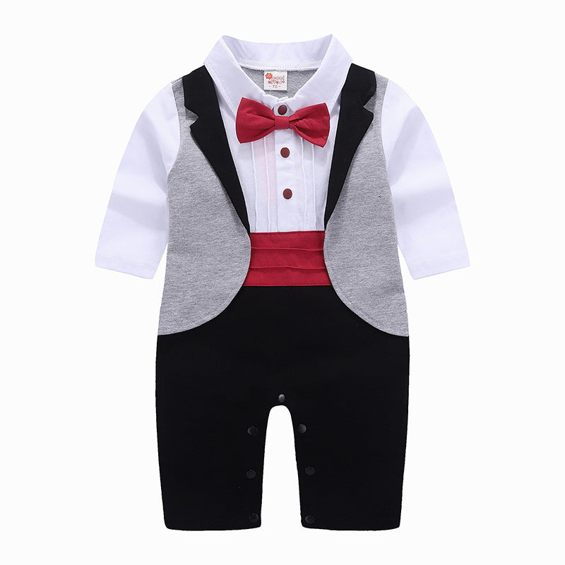 Baby Boy Crawl Suit Spring Gentleman Sets 2 Pcs