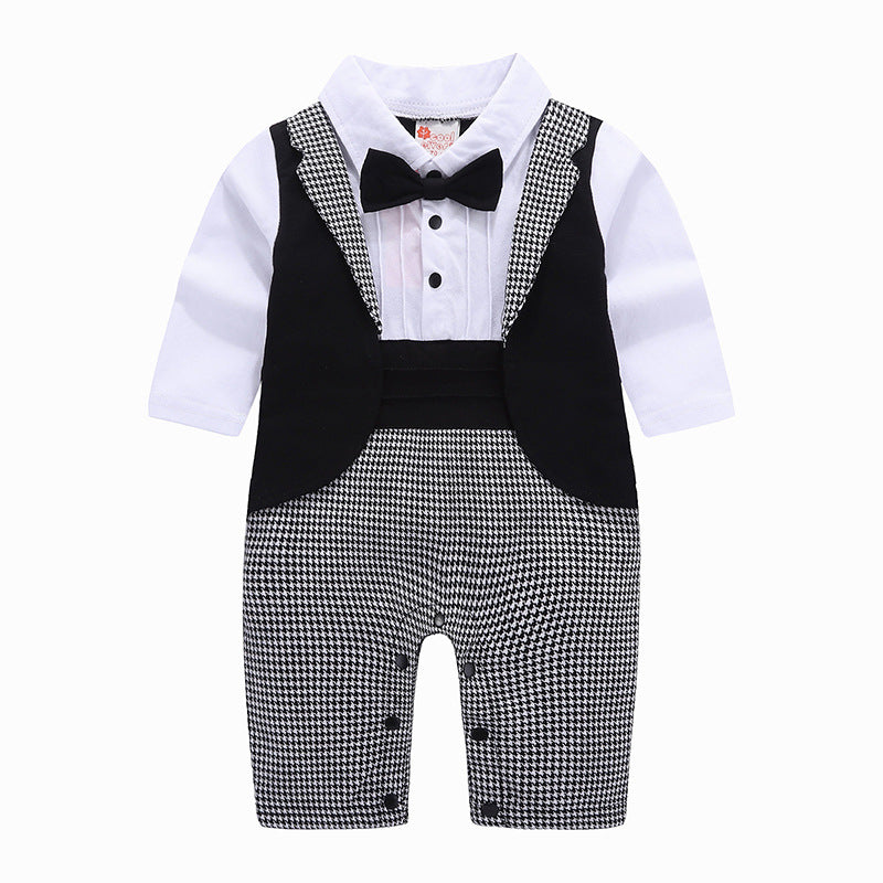 Baby Boy Crawl Suit Spring Gentleman Sets 2 Pcs