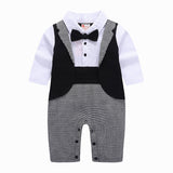 Baby Boy Crawl Suit Spring Gentleman Sets 2 Pcs