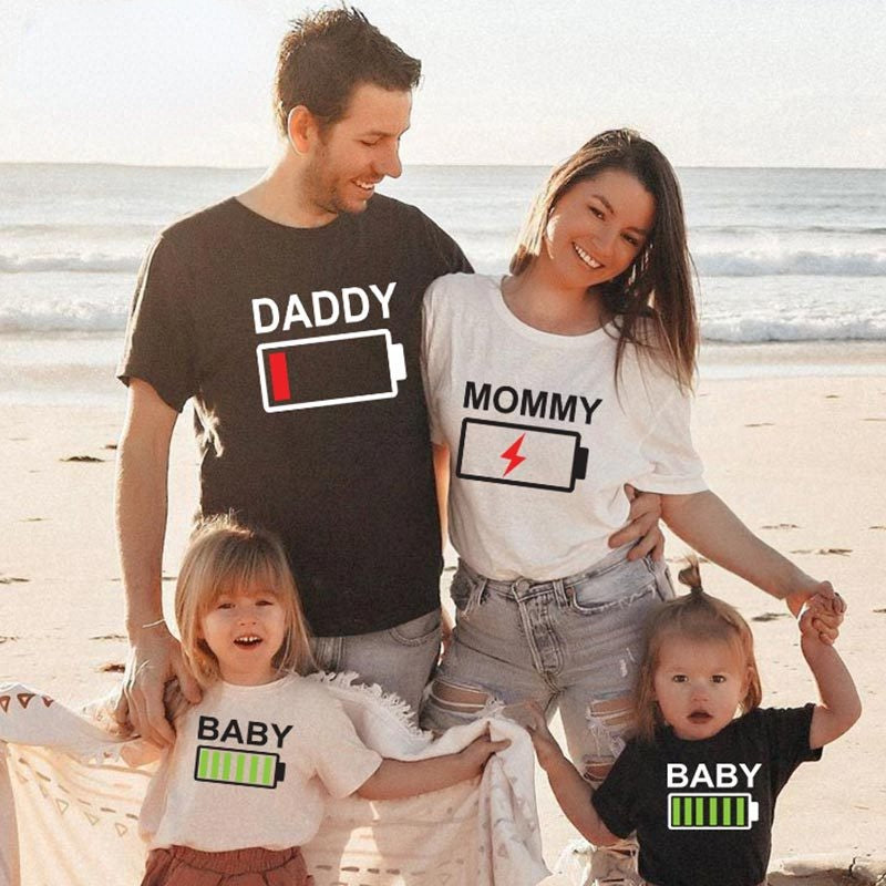Family Matching Mother-daughter Short Sleeve T-shirt Cartoon Summer Tops