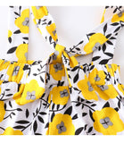 Baby Girl Flying Sleeve Ribbed Floral 3 Pcs Set