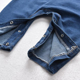 Baby Boy Girl Long Sleeve Denim Jumpsuit Oblique Romper
