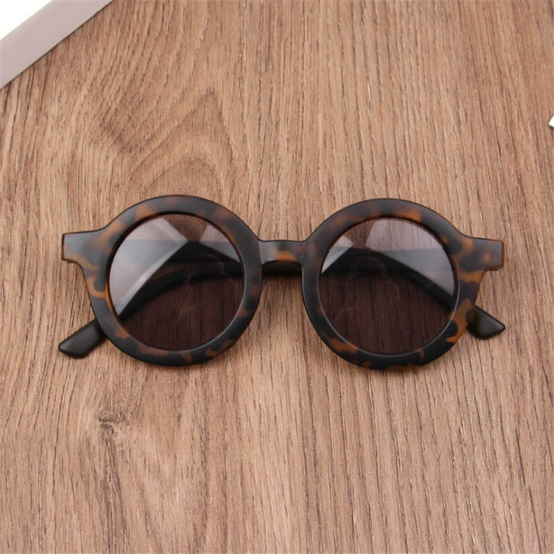 Boy Girl Cute Cartoon Bear Shape Fashion Round Sunglasses