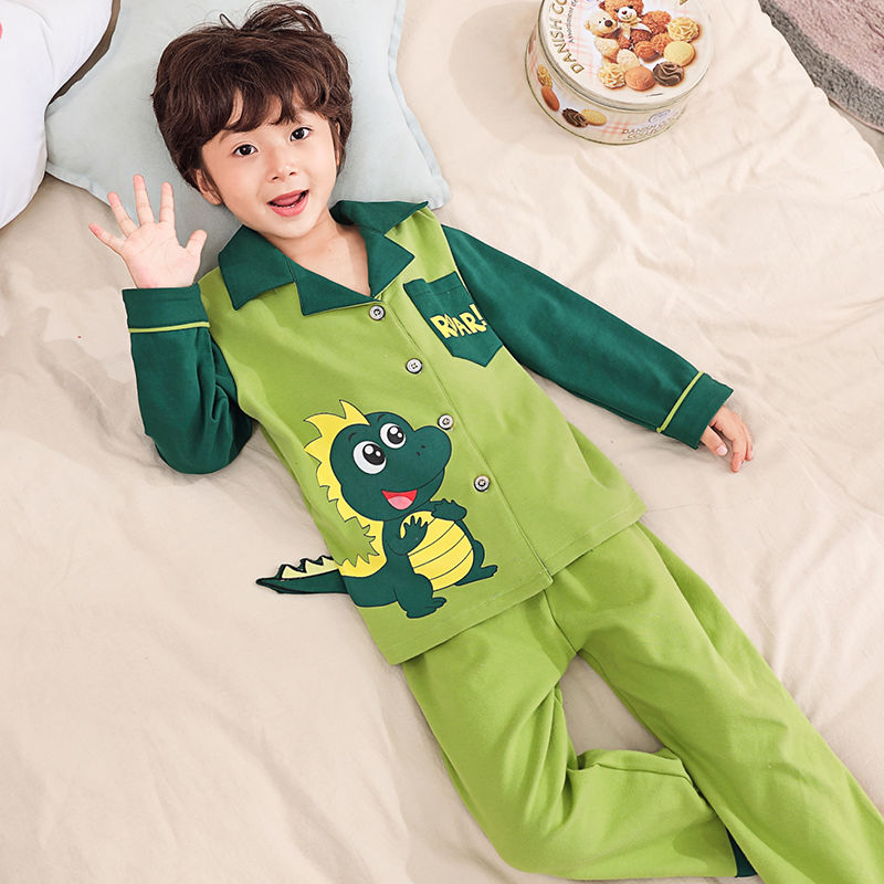Kid Boy Home Suit Pure Cotton Long Sleeve Spring Pajamas